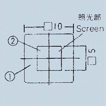 【140007480454】照光式押しボタンスイッチ角10ボタン 白(照光部:透明)