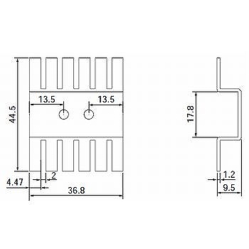 【4436-9BA】Uシリーズ プレート型ヒートシンク