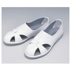 【1-8702-04】静電シューズ P-01 白 XL