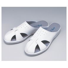 【1-8702-05】静電スリッパ P-02 白 S