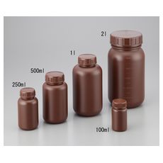 【2-5077-01】広口丸型遮光瓶 100ml(茶)
