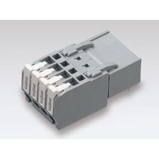 【SL-4000-CWSH-4PGY】2ピース型スクリューレス端子台(プラグ/基板用レセプタクル組 ライトアングル)3.81mmピッチ 5A 300V 4極