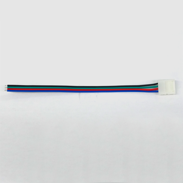 【LED-CN4P-SS-WC】テープLED用コード付電源コネクタ(4芯用・片側)