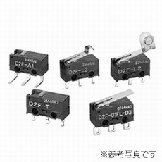 【D2F-01】極超小形基本スイッチ 0.1A ピン押しボタン形 一般形