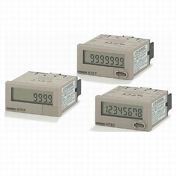 【H7ET-N1】タイムカウンター 無電圧入力 表示単位:min/s ライトグレー