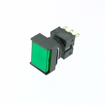 【A16JGM1】長方形押しボタンスイッチ 緑