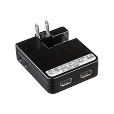 【ACAIP27SBK】USB充電タップ型ACアダプター USBポート2個口 電源1個口 ブラック