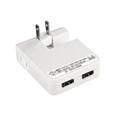 【ACAIP27SW】【在庫処分セール】USB充電タップ型ACアダプター USBポート2個口 電源1個口 ホワイト