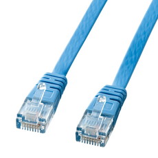 【KB-FL6-02LBN】CAT6フラットケーブル2m(ライトブルー)