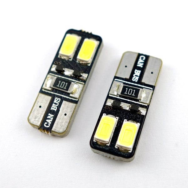 【HC-T10-4-5730SMD-C】T10無極性バルブ(白・キャンセラー内蔵)12V/250mA 白