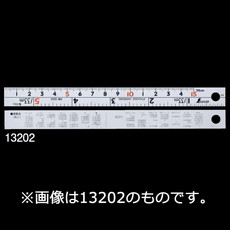 【13204】直尺シルバー 60cm併用W左基点cm表示赤字入
