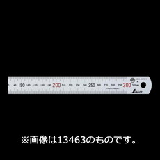 【13498】直尺 シルバー 1m上下段1mm 赤数字入 JIS