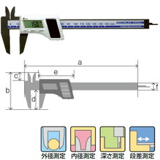 【19981】デジタルノギス カーボン製 150mm ソーラー