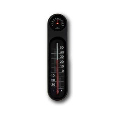 【48926】温湿度計 PCオーバルブラック&ブラック