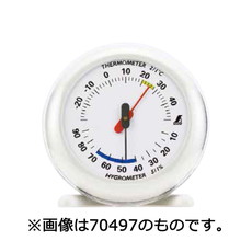 【70496】温湿度計 Q-2 丸型 10cmライトブルー
