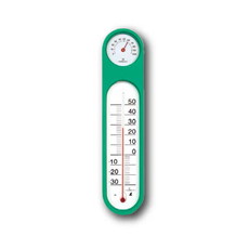 【72615】温湿度計 PCオーバル グリーン