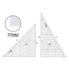 【77062】三角定規 アクリル製30cm 方眼目盛付 2枚組