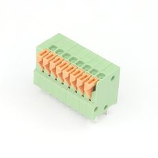 【GB-TBW-25LG-8P】ターミナルブロック 8極 2.54mm ワンタッチ式 緑 縦向き