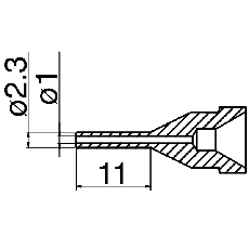 【N61-12】ノズル 1.0mm L型 FR-4101/FR-301用