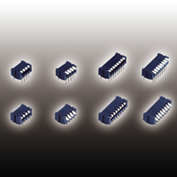 【CFP-0411MB】スライドスイッチ DIP型 4極 Lower フラットレバー ガル・ウィング 包装マガジン