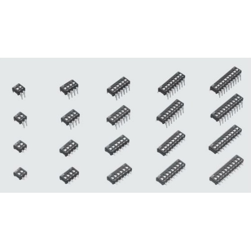 【CFS-0100C】スライドスイッチ DIP型 1極 フラットノブ 洗浄タイプ(テープシール有り)スルーホールピン