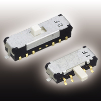 【CMS-2302A】スライドスイッチ 2回路3接点 上部設定 J-リード ノブ長さ2mm