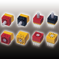 【SA-5050CE】ロータリコードスイッチ DIP型 上部設定型 3.3kΩ 16ポジション リアルコード ダイオード 黒