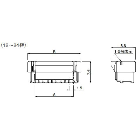 【ZPDR-22V-S】【在庫処分セール】基板対電線接続圧着コネクター 22極 1.5mmピッチ ロック付