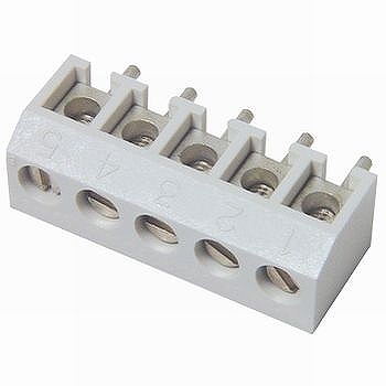 【ML35A5P】基板用ねじ式端子台 M2.6(イモネジ)5.08mmピッチ 6A 125V 5極 ターミナルブロック(ライトアングル)