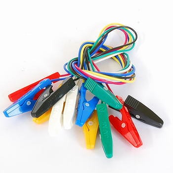 【TLA-20】テストリード 0.1SQ 両端モールドクリップ(TLA用)付コード 赤/黒/緑/黄/白/青 450mm