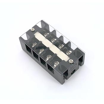 【ML-11-50F-4P】中継用ねじ式端子台 M6フリーねじ 16mmピッチ 2列 50A 500V 3極 カバー付き