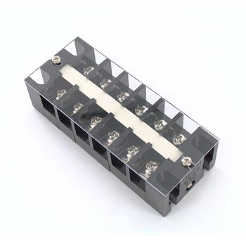 【ML-11-50F-6P】中継用ねじ式端子台 M6フリーねじ 16mmピッチ 2列 50A 500V 5極 カバー付き