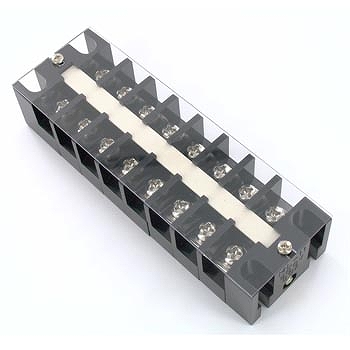 【ML-11-50F-8P】中継用ねじ式端子台 M6フリーねじ 16mmピッチ 2列 50A 500V 8極 カバー付き