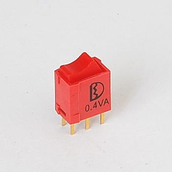 【4UD1-R1-3-M2-R-N-R】基板実装型超小型ロッカスイッチ 赤 ON-ON PC端子