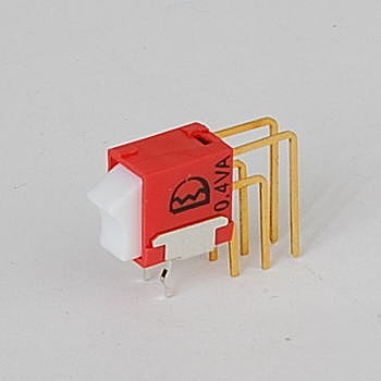【4UD1-R1-1-M7-R-N-W】基板実装型超小型ロッカスイッチ 白 ON-ON Vertical right angle PC端子