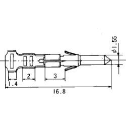 【08700043】ミニフィット4.8mm小型中継コネクター用圧着型ターミナル オス(100個入)