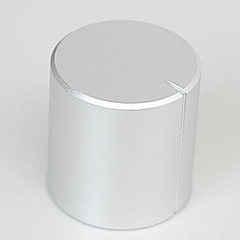 【20X21BPS-7】アルミ製ツマミ(シルバー、径20φ、シャフト6.1φ)