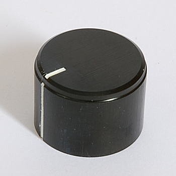 【21X15HSB-LS-7】アルミ製ツマミ(黒、21φ×15、シャフト6.1φ)