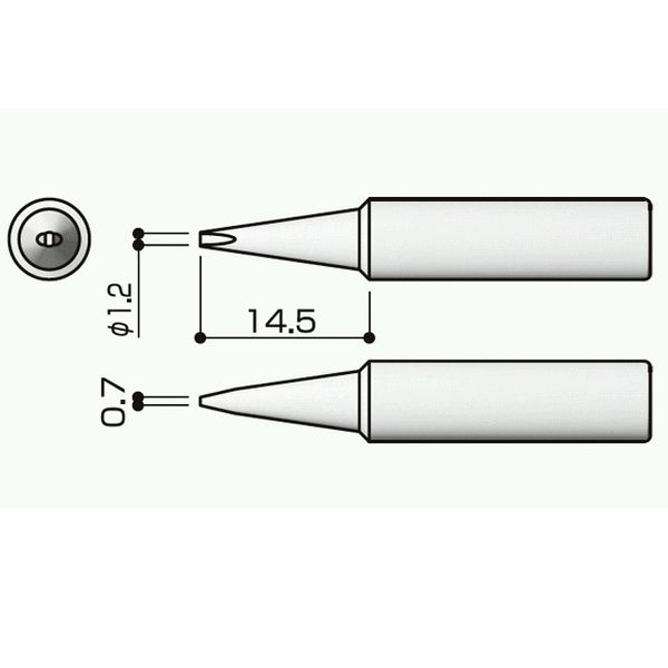 【T18-D12】こて先 1.2D型 FX-8801/FX-8802/FX-8803/FX-600用