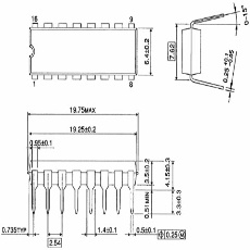 【TC4538BP(N,F)】2回路 単安定マルチバイブレータ CMOS DIP16
