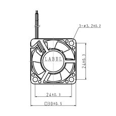 【F3010ES-12UCV】DCファンモータ 12V 30mm角