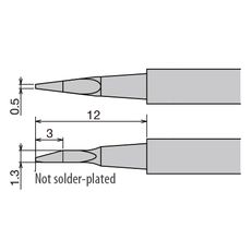 【XST-80HRT-0.5NW】ホットピンセット 替こて先 はんだメッキ無し XST-80G用