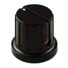 【CP-CE24-6-S(6.1)W7】樹脂製ツマミ(黒、径24φ、シャフト6.1φ)