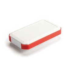 【WH125-20-F3-WR】IP67防水ハンドヘルドケース 本体：オフホワイト サイドグリップ：レッド