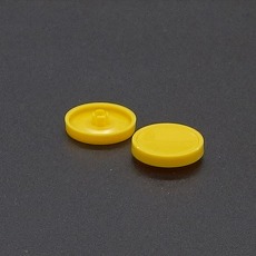 【ABN1B-Y*5】【在庫処分セール】平形ボタン黄 φ30(5個入り)