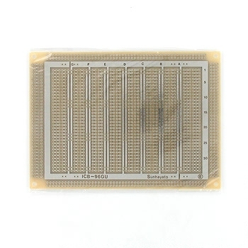 【ICB-96GU】ユニバーサル基板 片面 ガラスコンポジット ICパターン 160×115mm