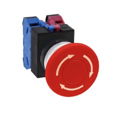 【AVW411R】押しボタンスイッチ 中形プッシュロックターンリセット形(接点1a-1b)φ22