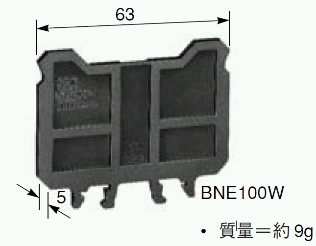 【BNE100W*10】エンドプレート(厚さ 5.0mm)(10個入り)