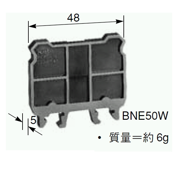 【BNE50W*10】エンドプレート(厚さ 5.0mm)(10個入り)