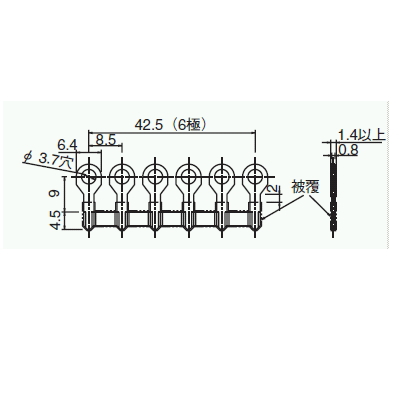 【BNJ36B*10】渡り金具(8.5mmピッチ丸形)(10個入り)